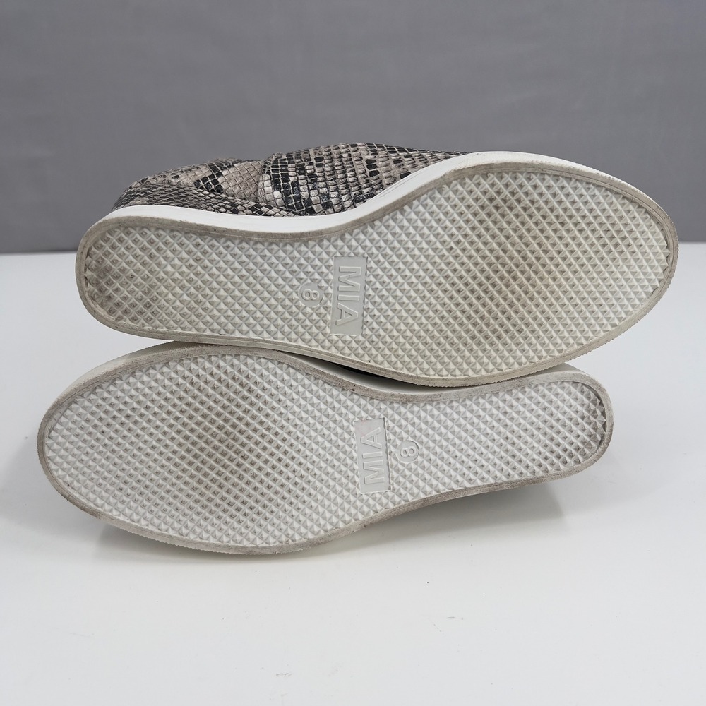 MIA Kate Women's Snake Print Wedge Sneakers Grey Black Cutout Booties M 8 - Picture 8 of 9